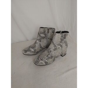 Kenneth Cole Reaction Women Road Zip Ankle Boots- Snake Skin Booties Comfort‎